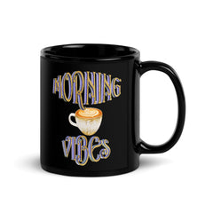 Morning Vibe Black Glossy Mug