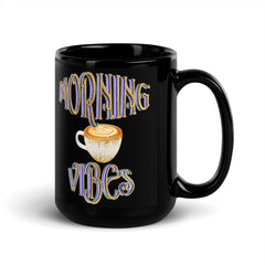 Morning Vibe Black Glossy Mug