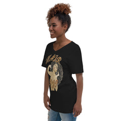 Hair Flip Unisex Short Sleeve V-Neck T-Shirt