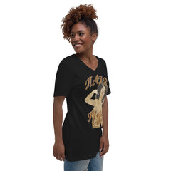 Hair Flip Unisex Short Sleeve V-Neck T-Shirt