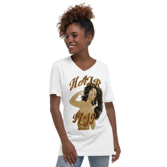 Hair Flip Unisex Short Sleeve V-Neck T-Shirt