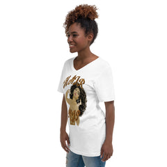 Hair Flip Unisex Short Sleeve V-Neck T-Shirt