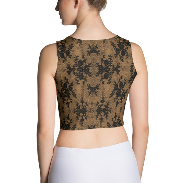 Weekend Famous Faux Lace Crop Top Bare