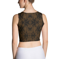 Weekend Famous Faux Lace Crop Top Brown