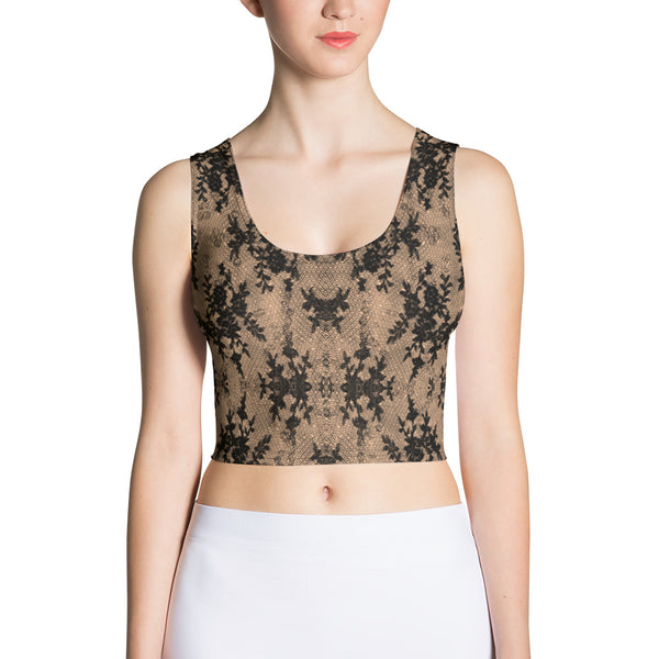 Weekend Famous Faux Lace Crop Top Romantic