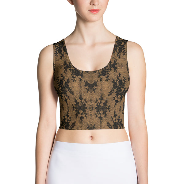 Weekend Famous Faux Lace Crop Top Bare