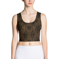 Weekend Famous Faux Lace Crop Top Brown