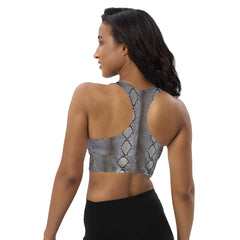 Weekend Famous Faux Python Longline sports bra
