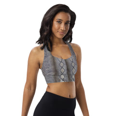 Weekend Famous Faux Python Longline sports bra