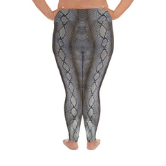 Faux Python Print Plus Size Leggings