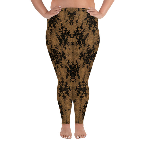 Weekend Famous Faux Lace Plus Size Leggings Bare