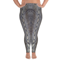 Faux Python Print Plus Size Leggings