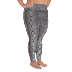 Faux Python Print Plus Size Leggings