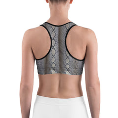 Faux Python Print Sports bra