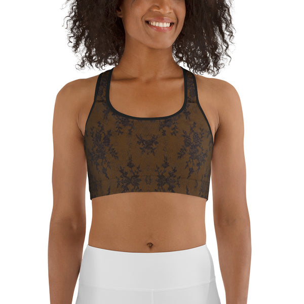 Weekend Famous Fitness Faux Lace Sports bra Brown
