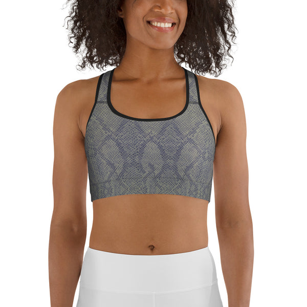 Weekend Famous Faux Snake Skin Sports bra