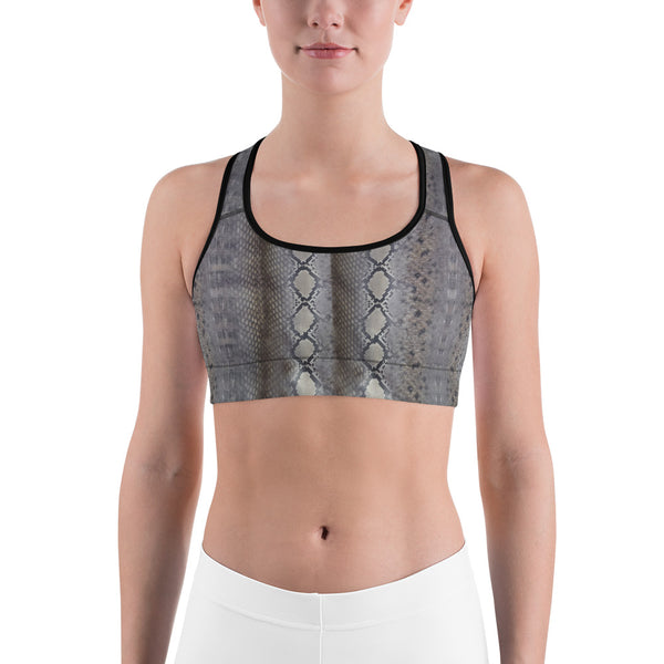 Faux Python Print Sports bra