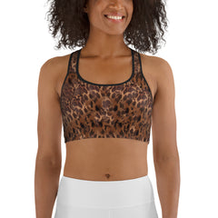 Faux Leopard Print Sports bra