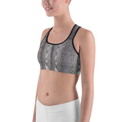 Faux Python Print Sports bra