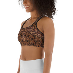 Faux Leopard Print Sports bra