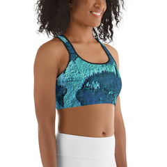 Weekend Famous Fitness Blue Green Sports bra