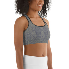 Weekend Famous Faux Snake Skin Sports bra