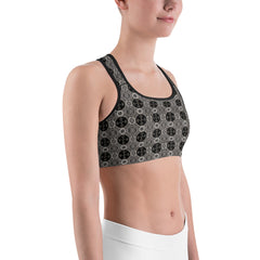 Black and White Cross Sports bra