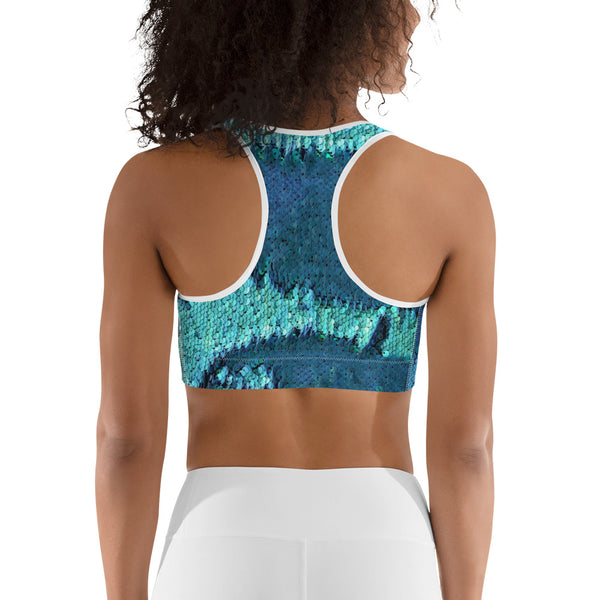 Weekend Famous Fitness Blue Green Sports bra