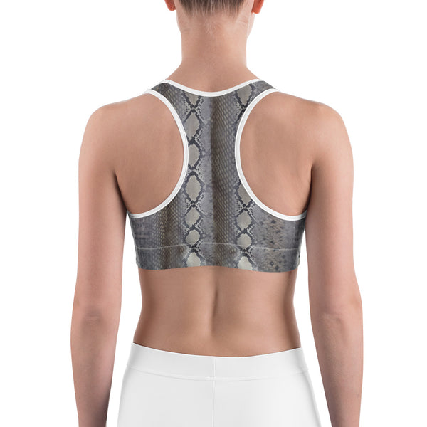 Faux Python Print Sports bra