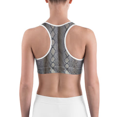 Faux Python Print Sports bra