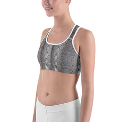 Faux Python Print Sports bra