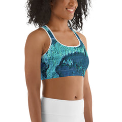 Weekend Famous Fitness Blue Green Sports bra