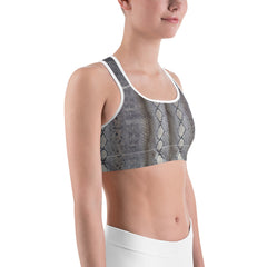 Faux Python Print Sports bra