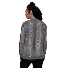 Faux Python Print Unisex Bomber Jacket