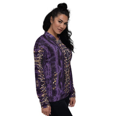 Weekend Famous Purple and Faux Stone Unisex Bomber Jacket