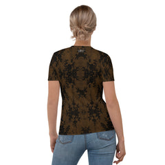 Weekend Famous Faux Lace Women's T-shirt Brown