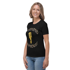Weekend Famous Gold Lettering with Microphone Women's T-shirt