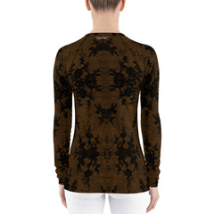 Weekend Famous Faux Lace Women's Rash Guard Brown [The Sleeves]