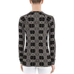 Black and White Cross Women's Rash Guard