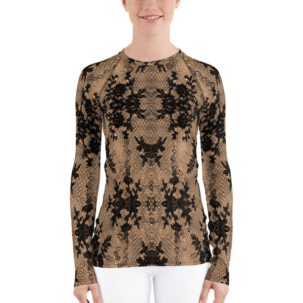 Weekend Famous Faux Lace Women's Rash Guard Romantic  [The Sleeves]