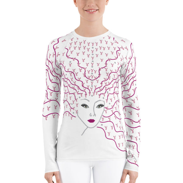 Ribbons Of Hope Women's Rash Guard White [The Sleeves]