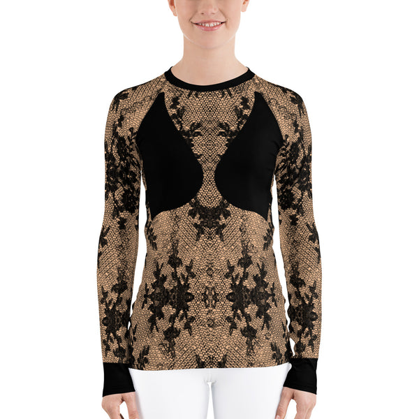 Faux Lace and Bra Women's Rash Guard Romantic