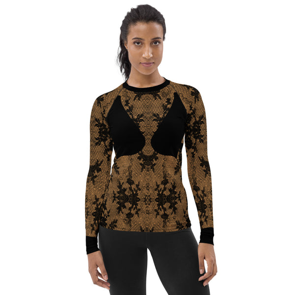 Faux Lace and Bra Women's Rash Guard Bare
