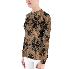 Weekend Famous Faux Lace Women's Rash Guard Romantic  [The Sleeves]