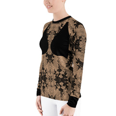 Faux Lace and Bra Women's Rash Guard Romantic