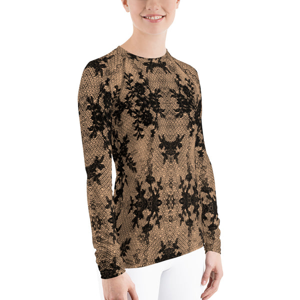 Weekend Famous Faux Lace Women's Rash Guard Romantic  [The Sleeves]