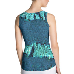 Weekend Famous Blue Green Tank Top