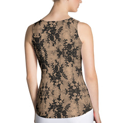 Weekend Famous Faux Lace Tank Top Romantic