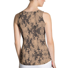 Weekend Famous Faux Lace Tank Top Romantic
