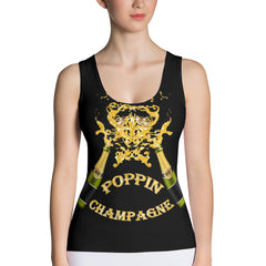 Poppin Champagne with WF Logo Tank Top blk